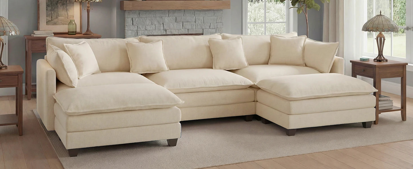 Redlife Modular Sectional Sofa With Ottoman For Living Room