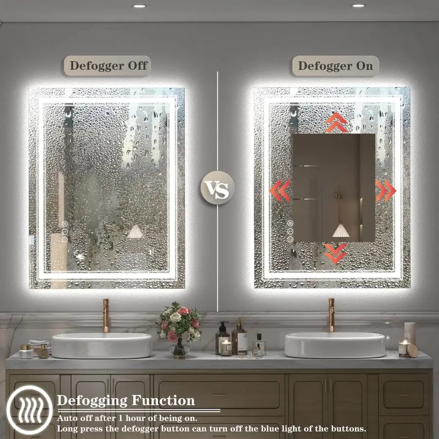 LED Bathroom Vanity Mirror With Dual Backlit Front Lit Illumination