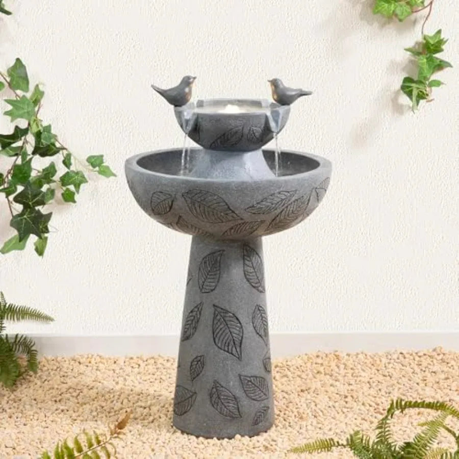 Polyresin Outdoor Water Fountain With Lights For Garden Decor