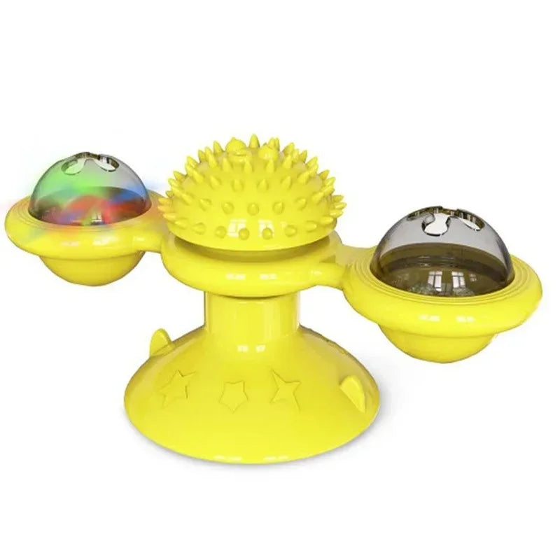 Windmill Cat Toy Interactive Puzzle Whirligig Turntable for Cats