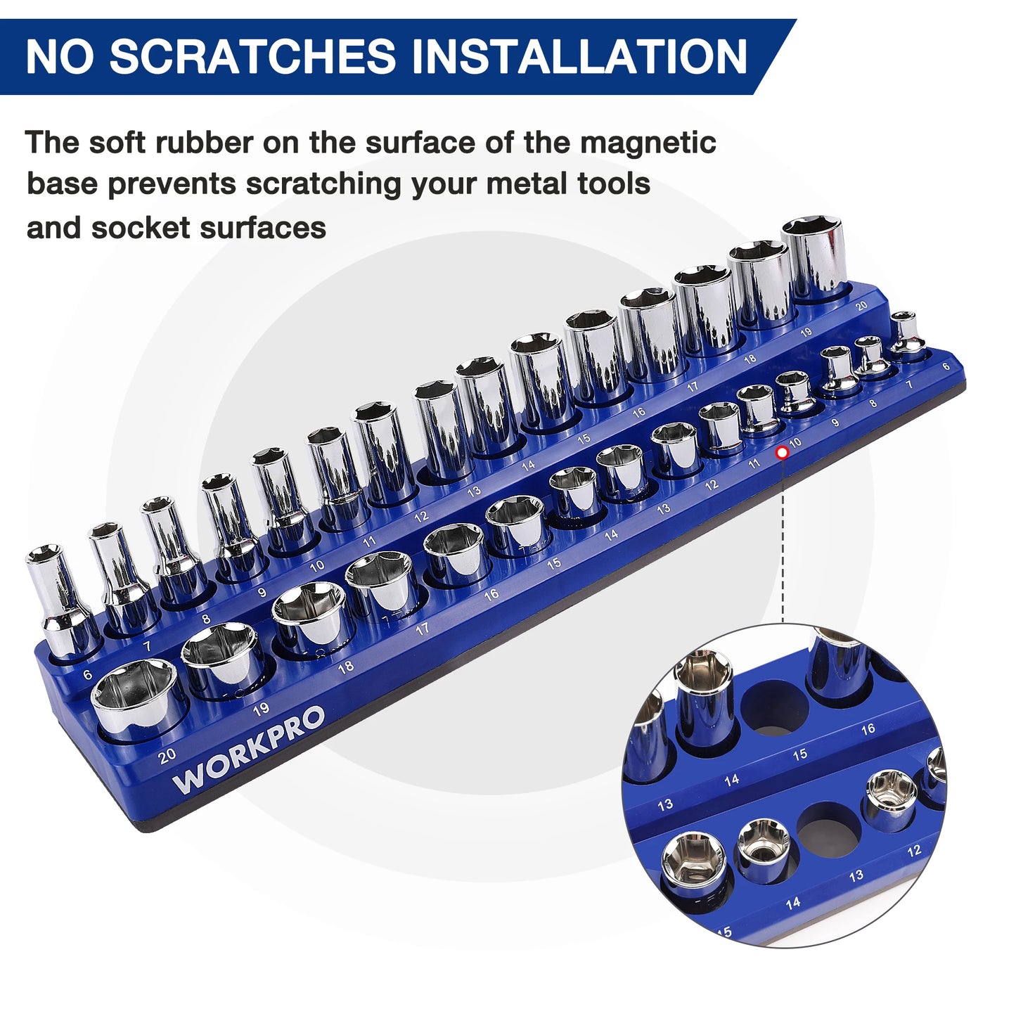 Magnetic Socket Organizer Set Large Capacity Metric And SAE