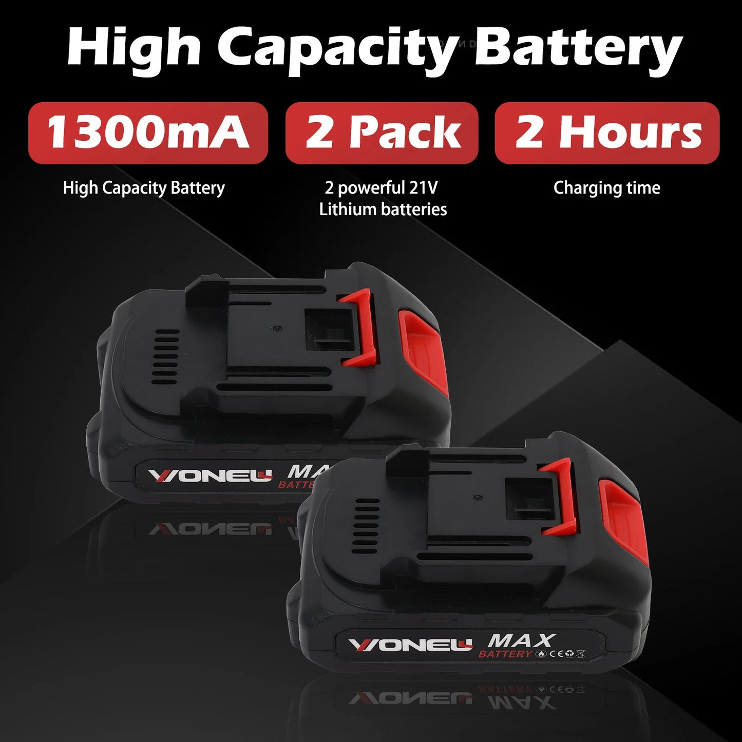 Cordless Electric Weed Wacker 21V With 2x2.0Ah Battery