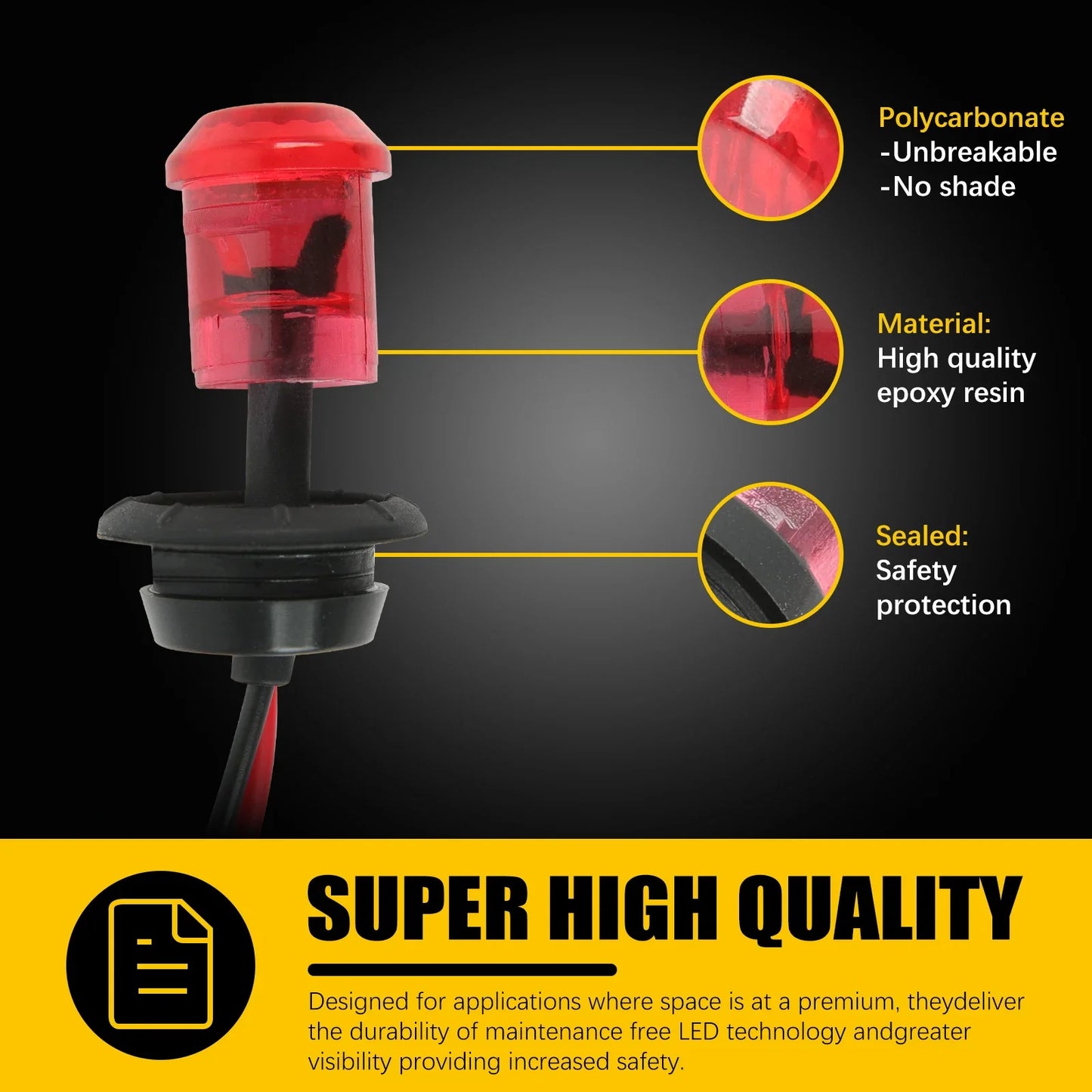 12V Round Trailer Side Marker Lights For Truck Trailer Boat