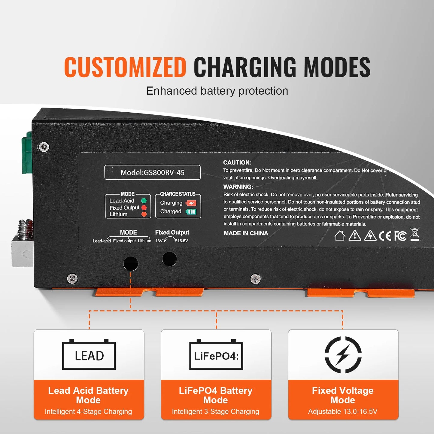 SucceBuy RV Converter 45A 55A 80A 12V Battery Charger 4 Stage Smart Charging
