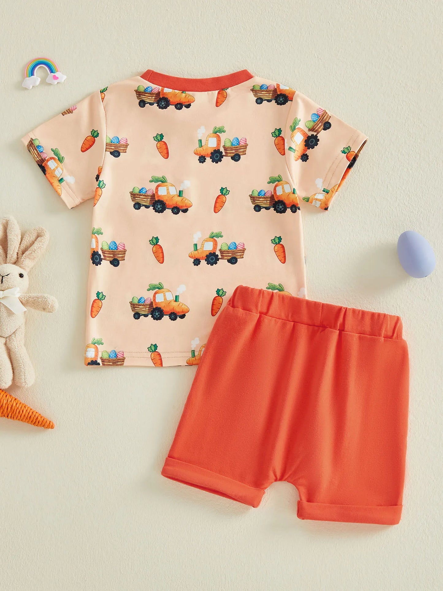 Easter Bunny Print Baby Girls 2 Piece Clothing Set