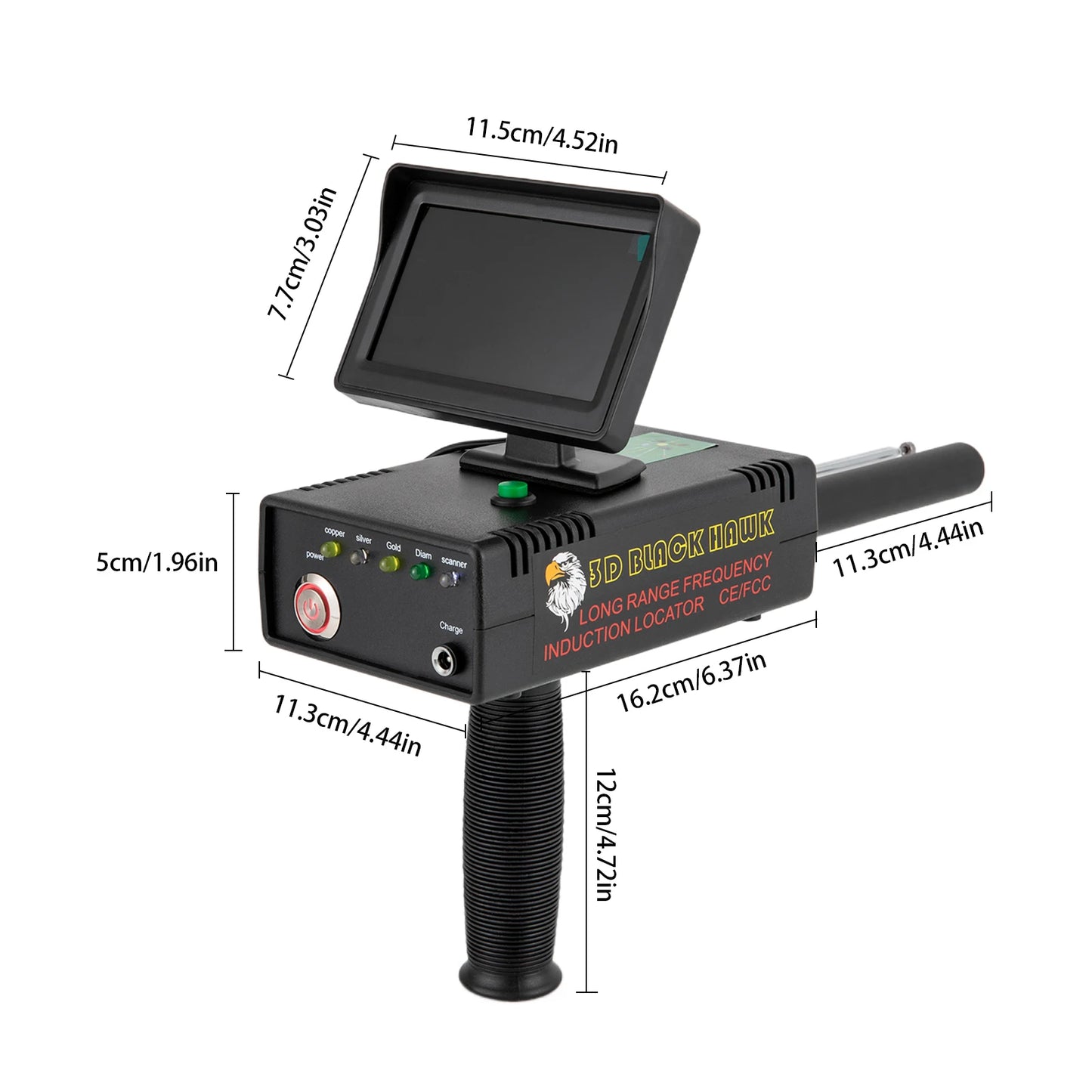 Metal Detector 3D LED Display Treasure Finder With Locator