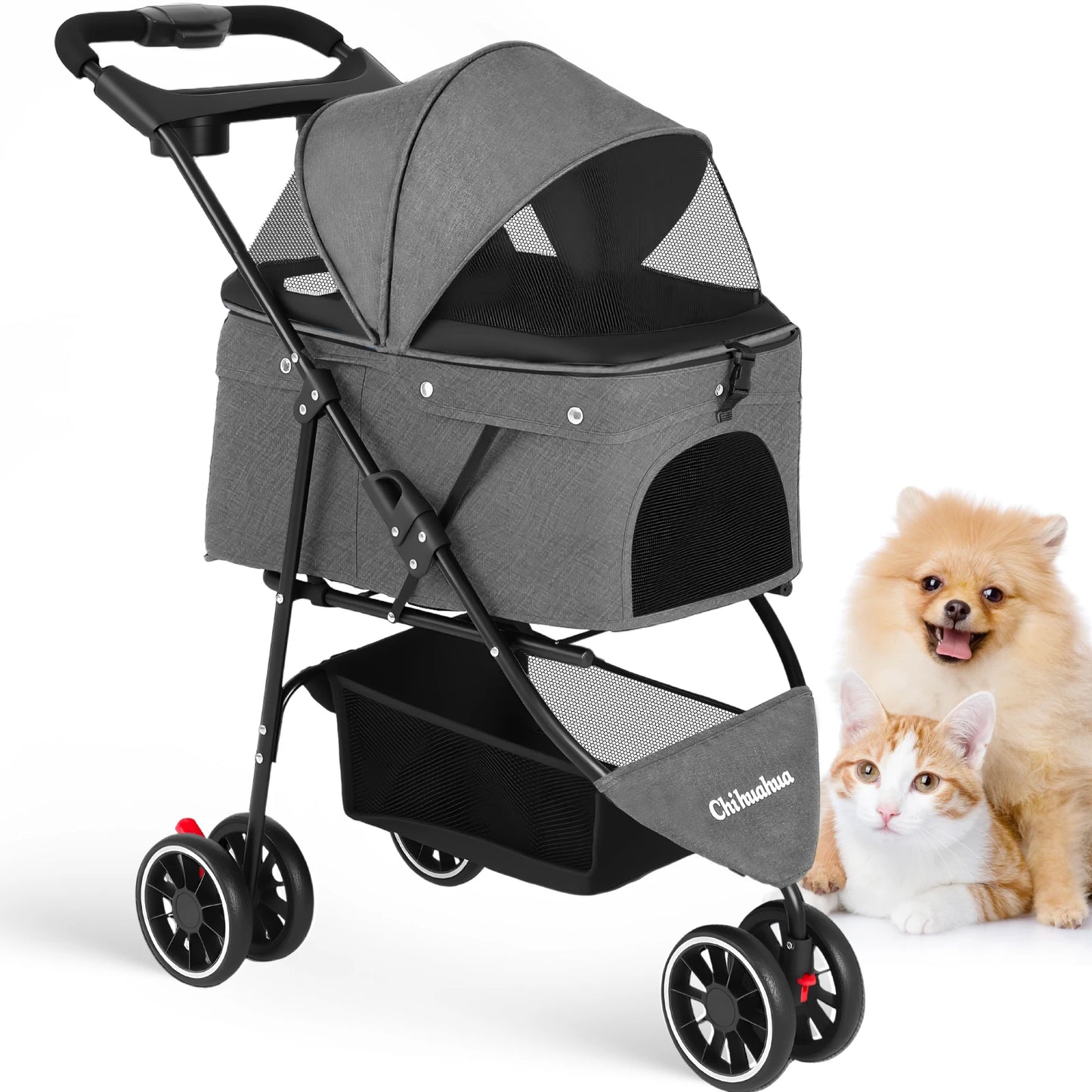 Chihuahua Pet Stroller For Dogs And Cats Foldable Portable