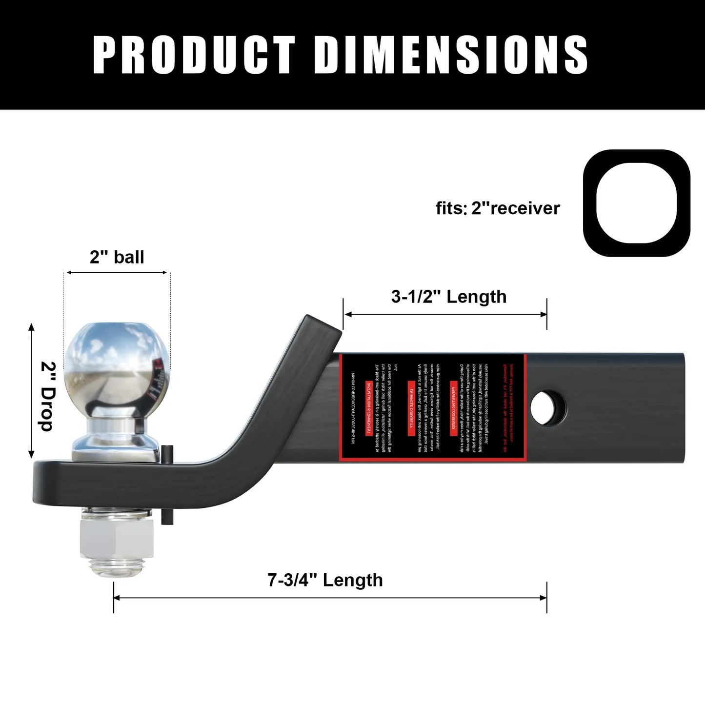 TYT Trailer Hitch Ball Mount 7500 Lbs Anti Rattle Pin Kit