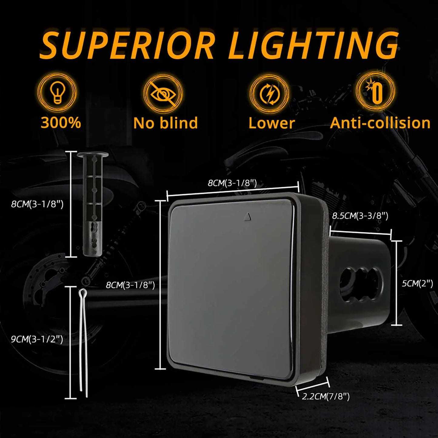12 LED Brake Light Trailer Hitch Receiver Cover