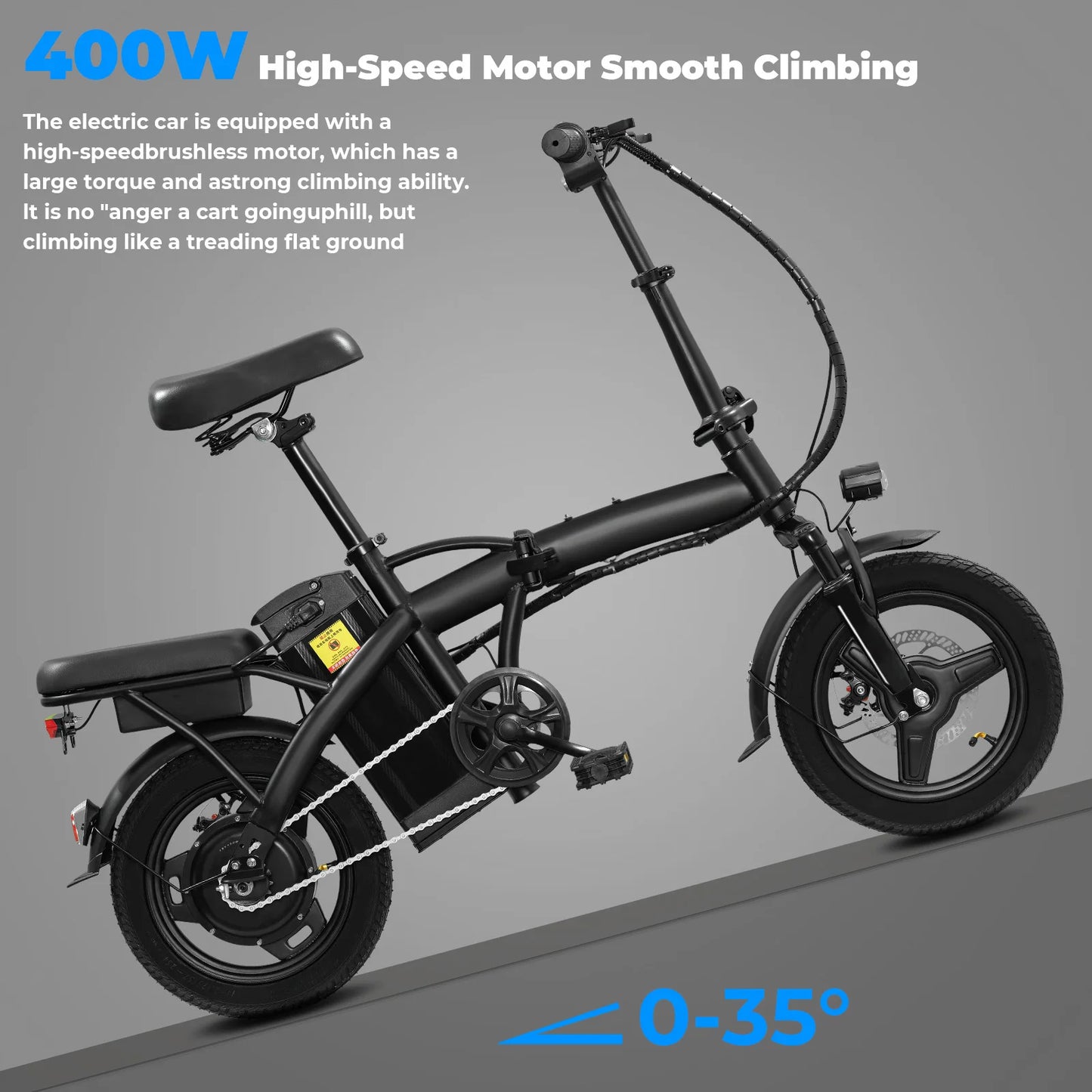 Terrosor Folding Electric Bike 560W 48V Battery 32 Mile Range
