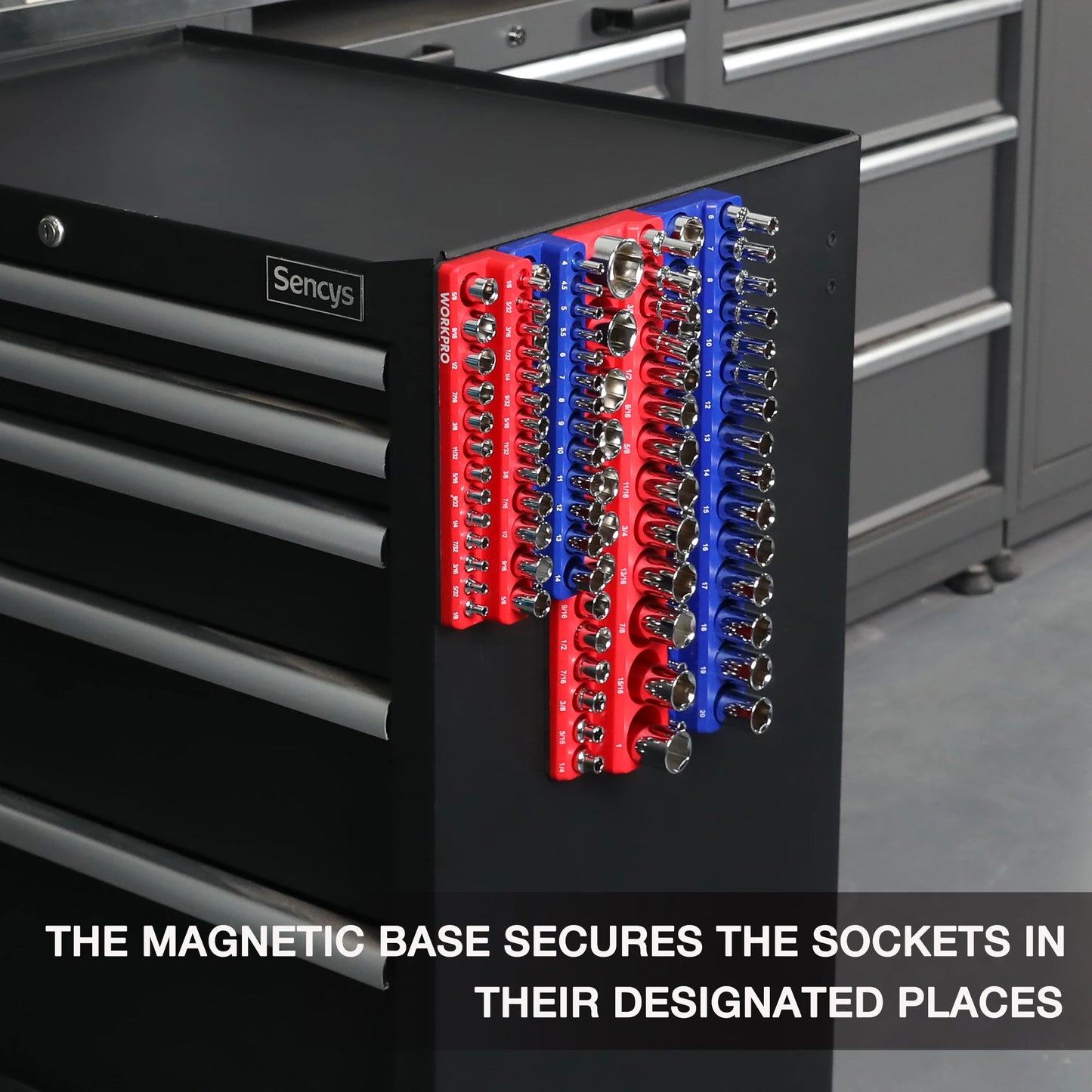 Magnetic Socket Organizer Set Large Capacity Metric And SAE