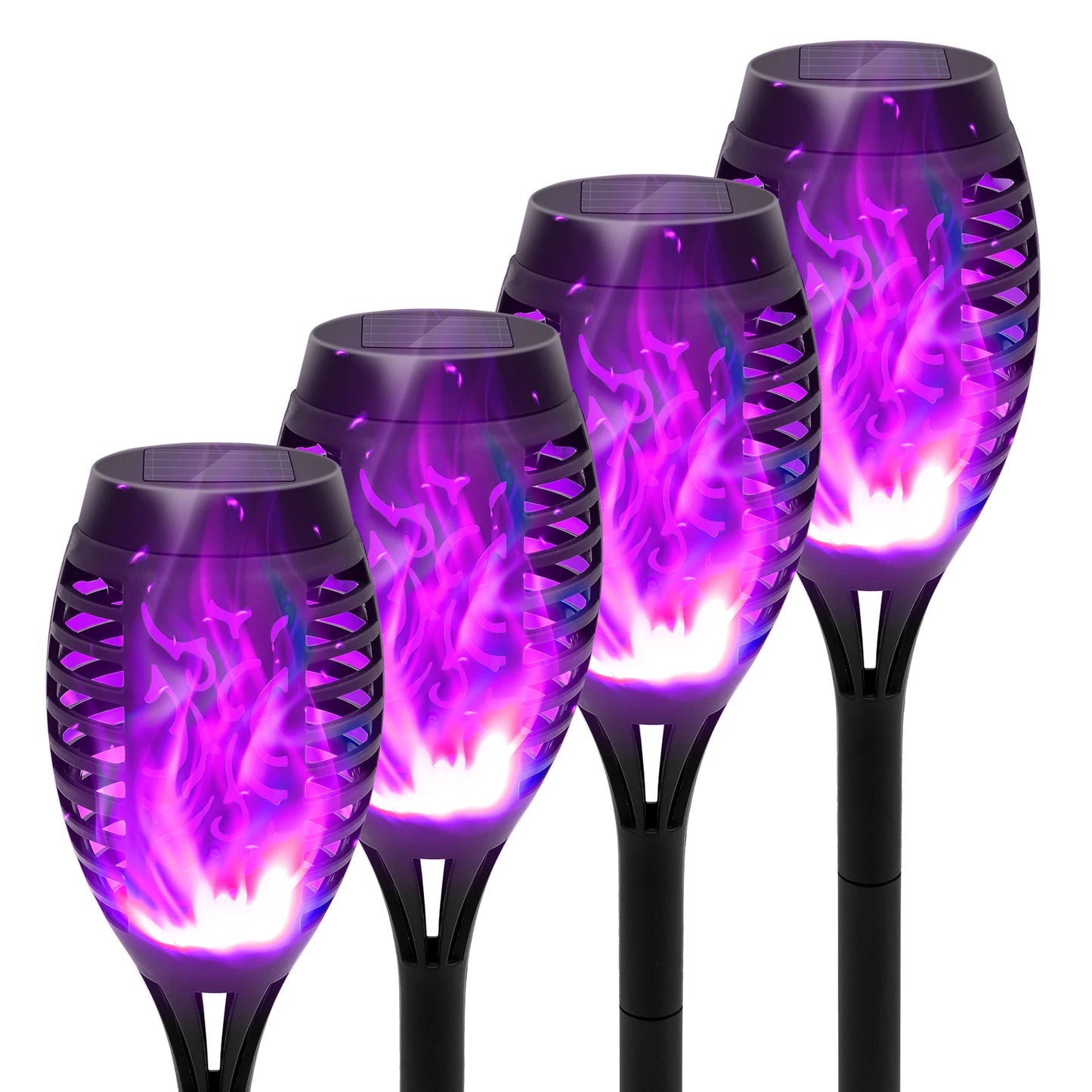 Solar Flame Torch Lights LED Flickering Outdoor Lawn Path Decoration