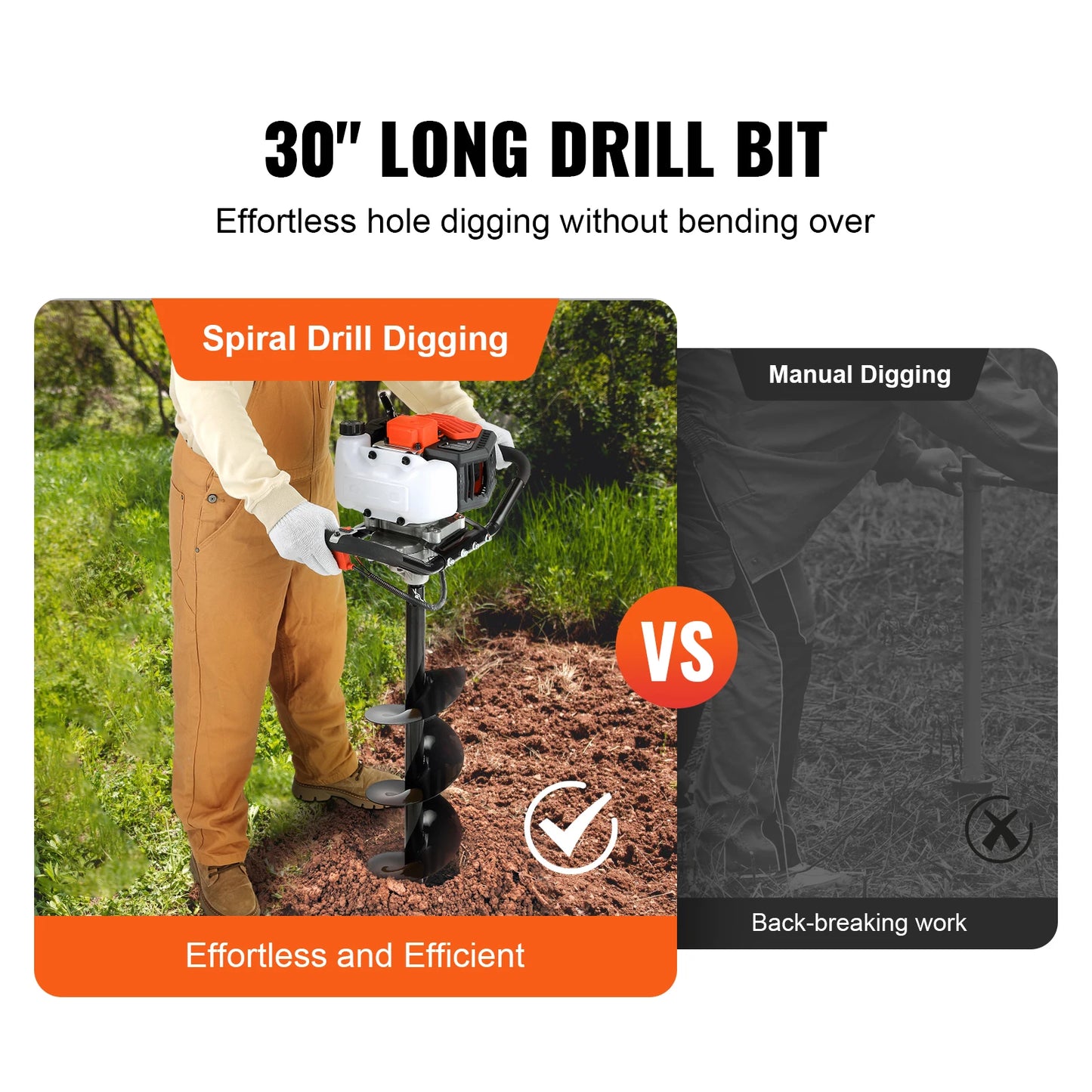 SucceBuy Gas Powered Post Hole Digger Earth Auger Tool