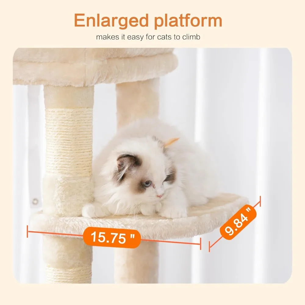 NONECN Cat Tree Heavy Duty Multi Level Plush Condo