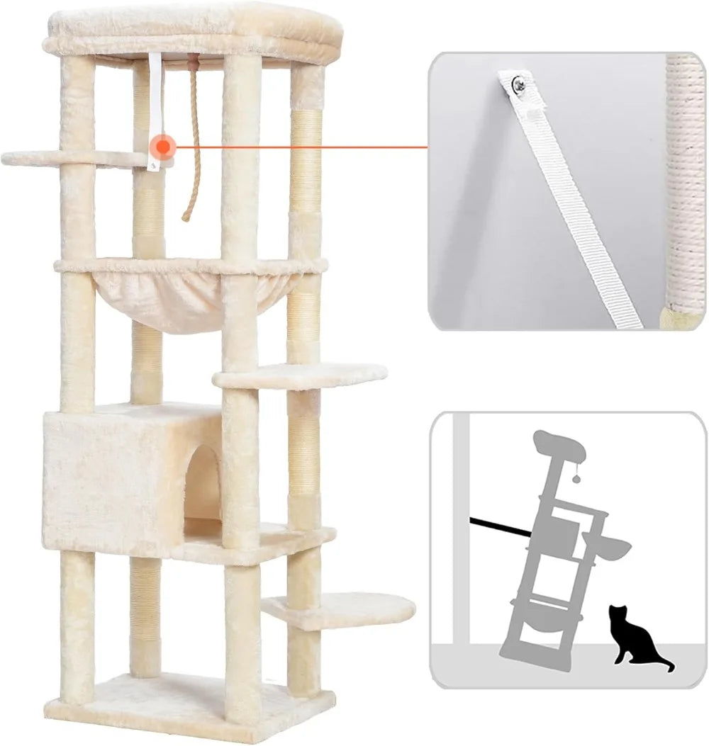 NONECN Cat Tree Heavy Duty Multi Level Plush Condo