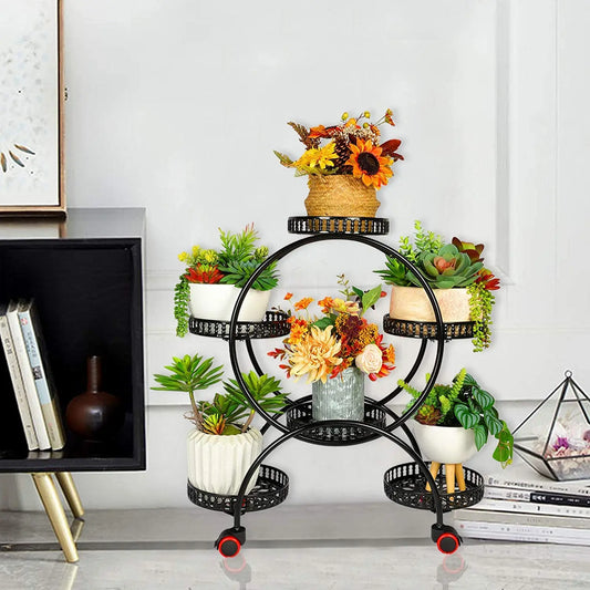 BINGOPAW Metal Plant Stand Multi Layer Holder With Wheels