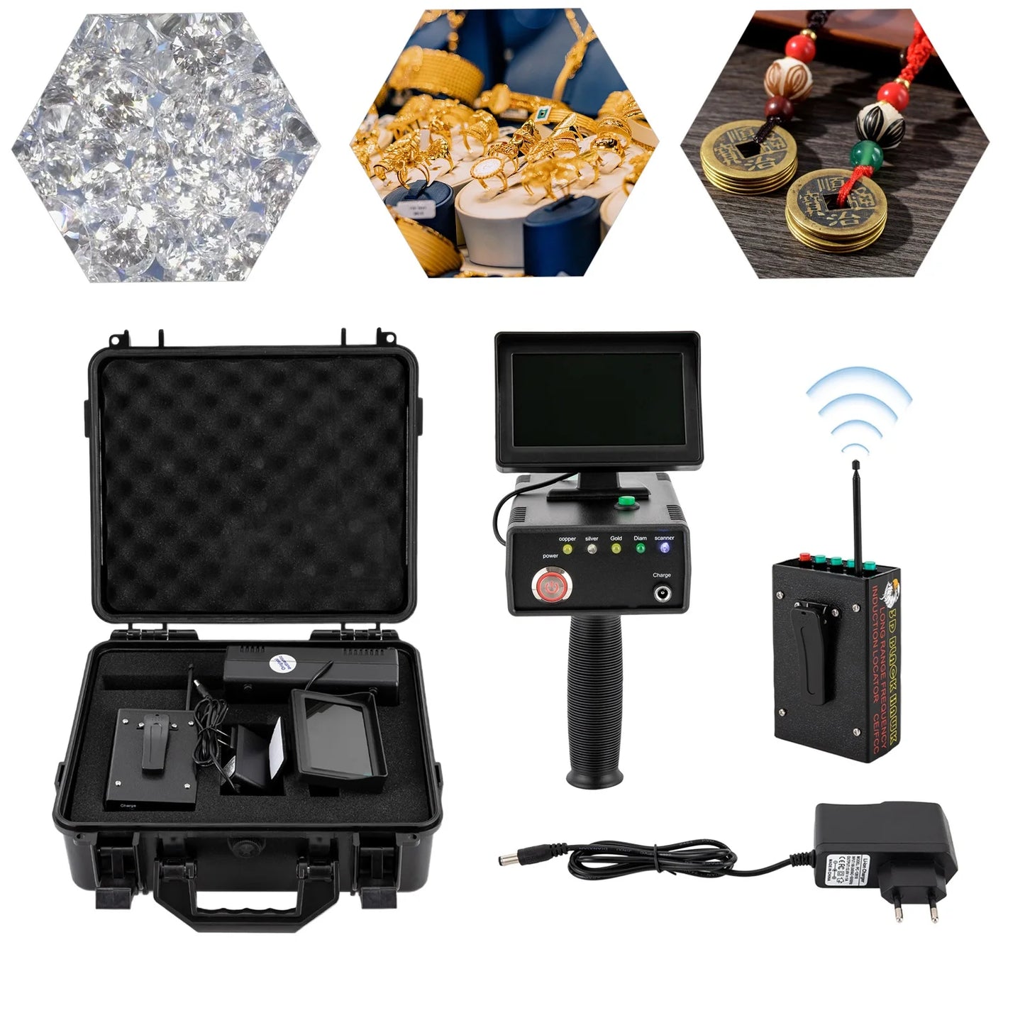 Metal Detector 3D LED Display Treasure Finder With Locator