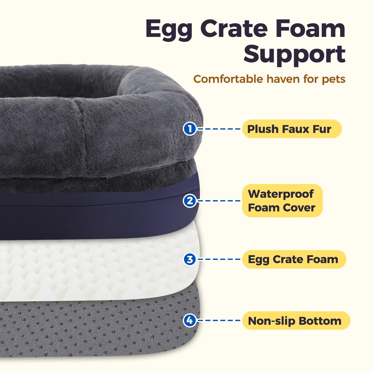 PAWZ Road Foldable Dog Bed For Large Dogs Plush Sofa Bed With Non Slip
