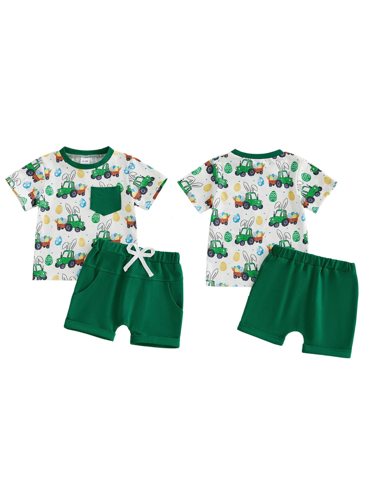 Easter Bunny Print Baby Girls 2 Piece Clothing Set