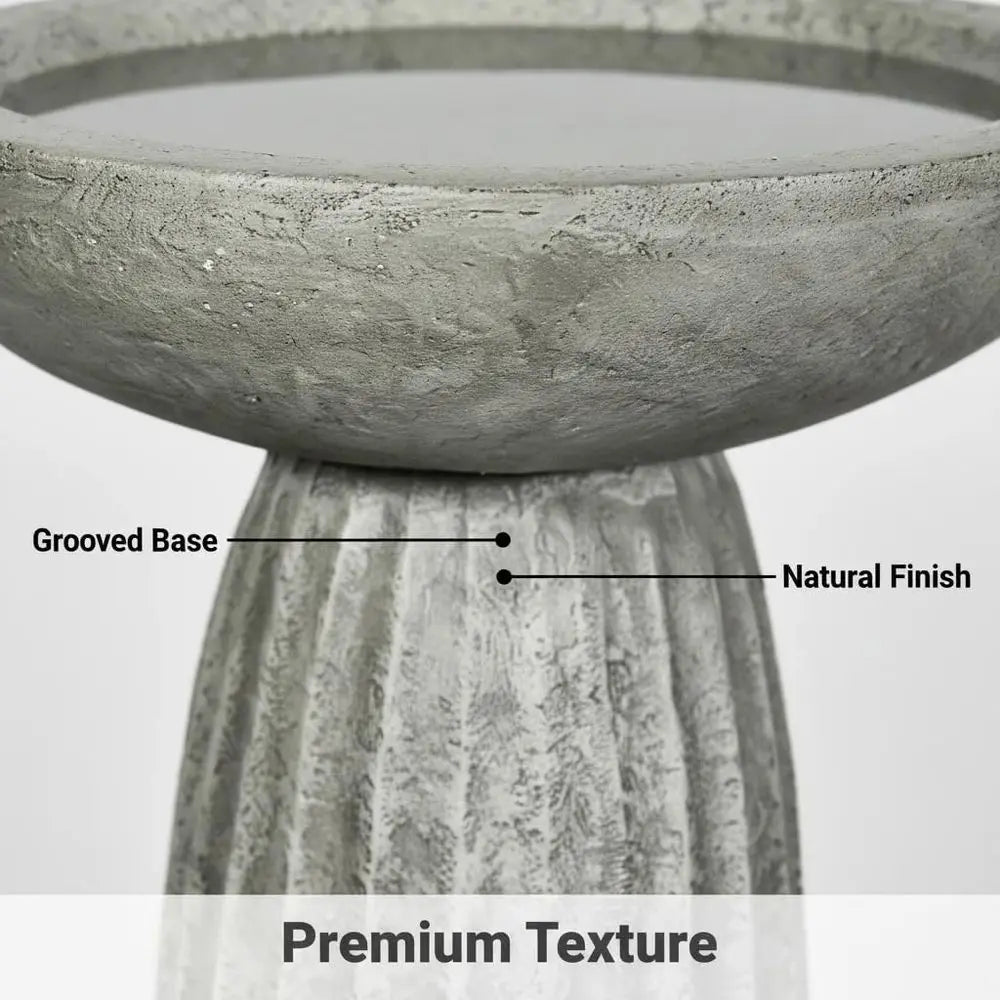 Bird Bath Outdoor Concrete Pedestal Garden Decor For Yard