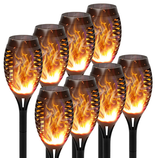 Solar Flame Torch Lights LED Flickering Outdoor Lawn Path Decoration