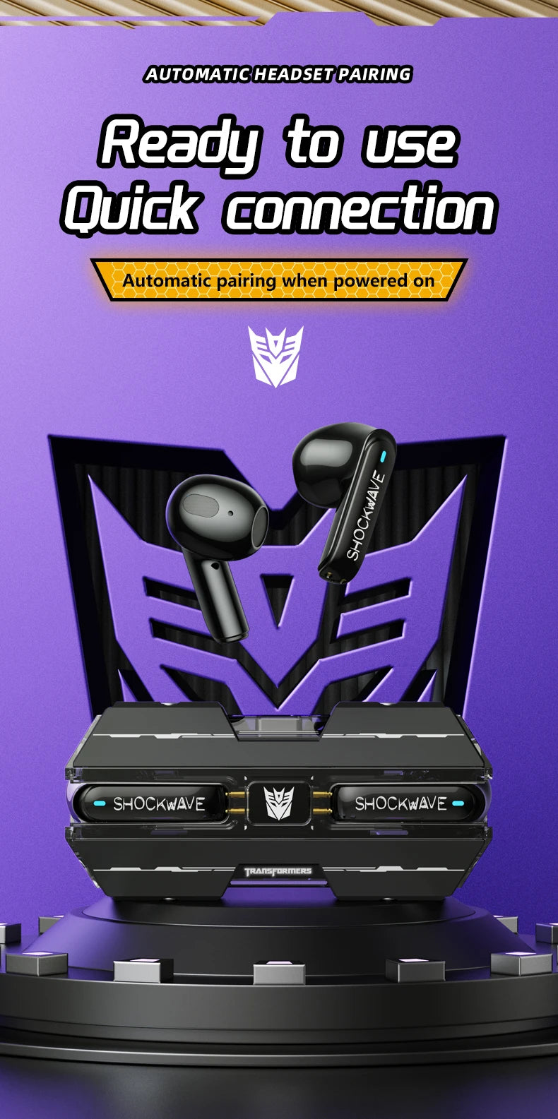 Transformers TF T01 Gaming Earphones Bluetooth ENC Headphones