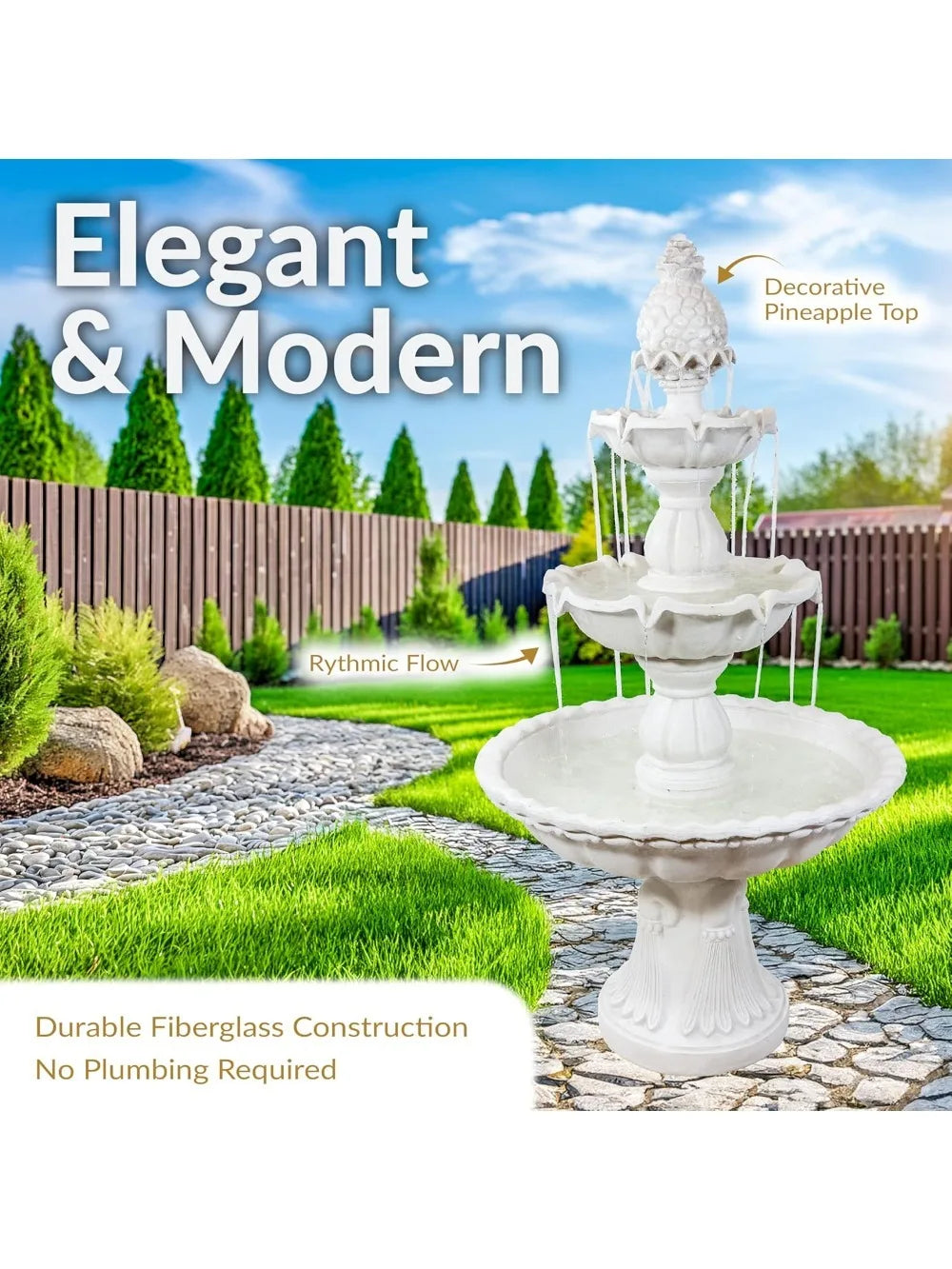 3-Tier Welcome Water Fountain With Pineapple Topper