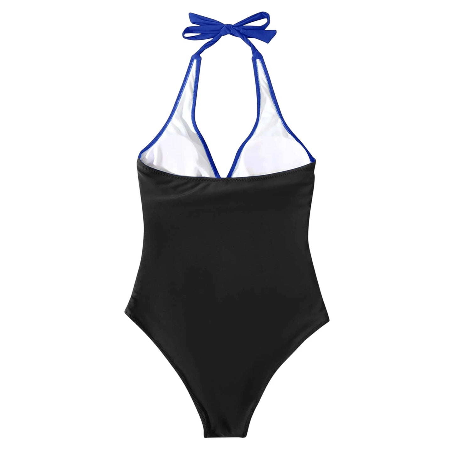 NONECN Tummy Control Cross Front Striped One Piece Swimsuit