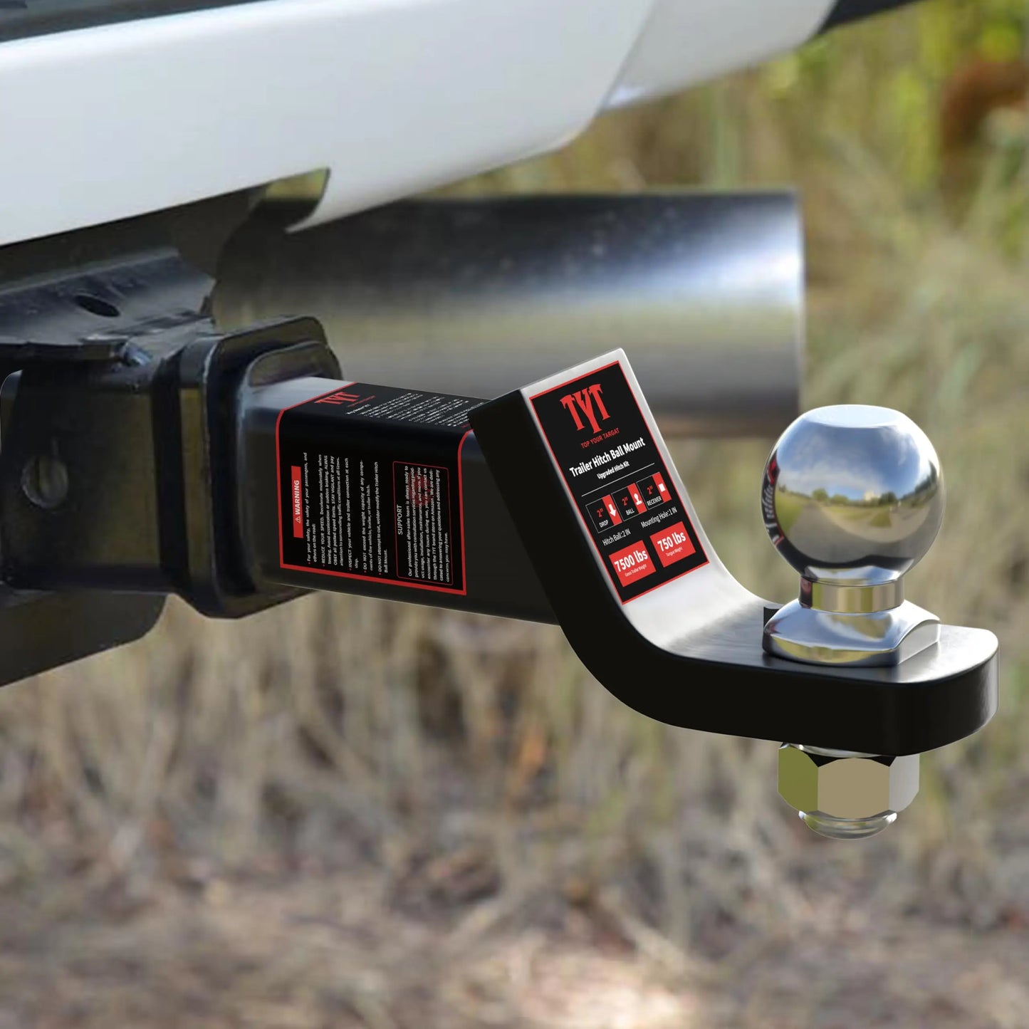 TYT Trailer Hitch Ball Mount 7500 Lbs Anti Rattle Pin Kit