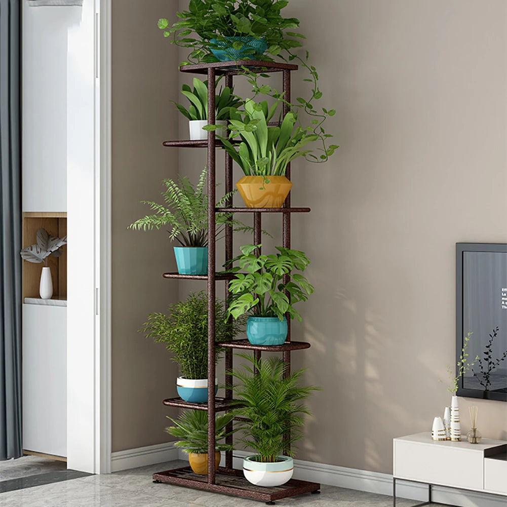 TWISTER.CK 8-Tier Garden Plant Stand Metal Tiered Shelf For Potted Plants