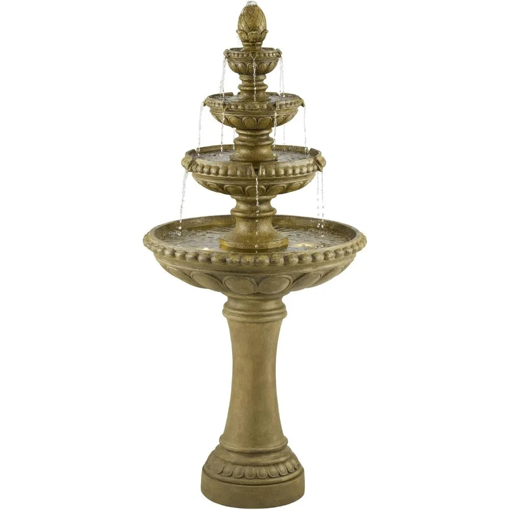 Lamps Plus Sag Harbor Italian Outdoor Stone Waterfall Fountain LED
