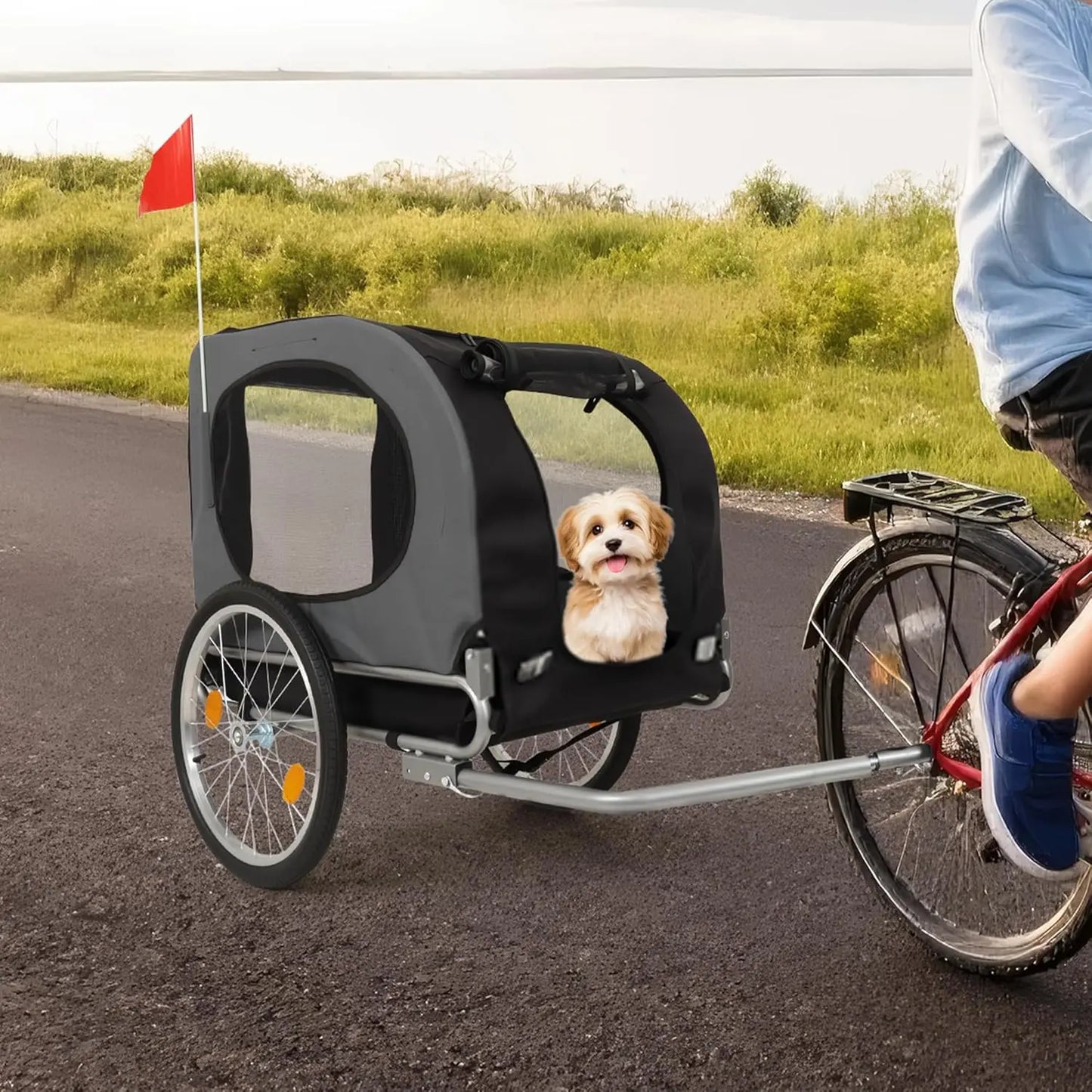 HiMISS Steel Dog Bike Trailer with Universal Coupler