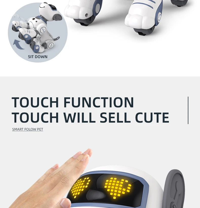 Kelaton RC Robot Dog Voice Command Programmable Toy With Touch Sensor Music