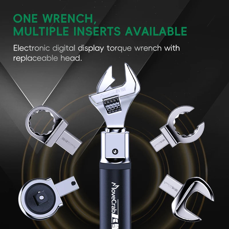 MoveCrab Digital Torque Wrench With Interchangeable Heads 6.8-135 Nm