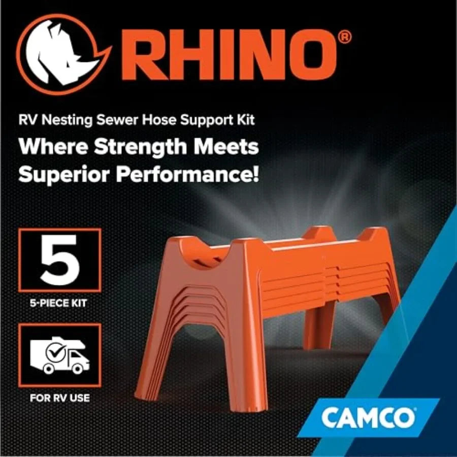 RV Sewer Hose Support Kit Extends Over Uneven Terrain