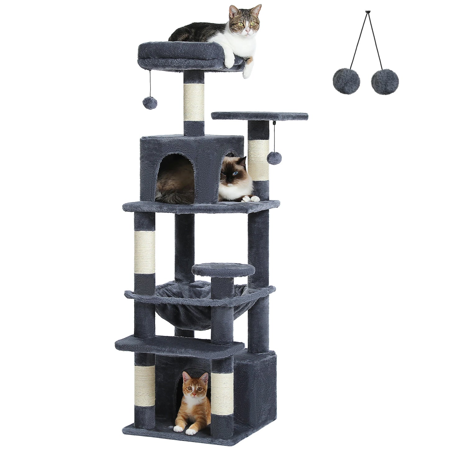 PAWZ Road Cat Tree Tower With Sisal Scratching Posts Hammock