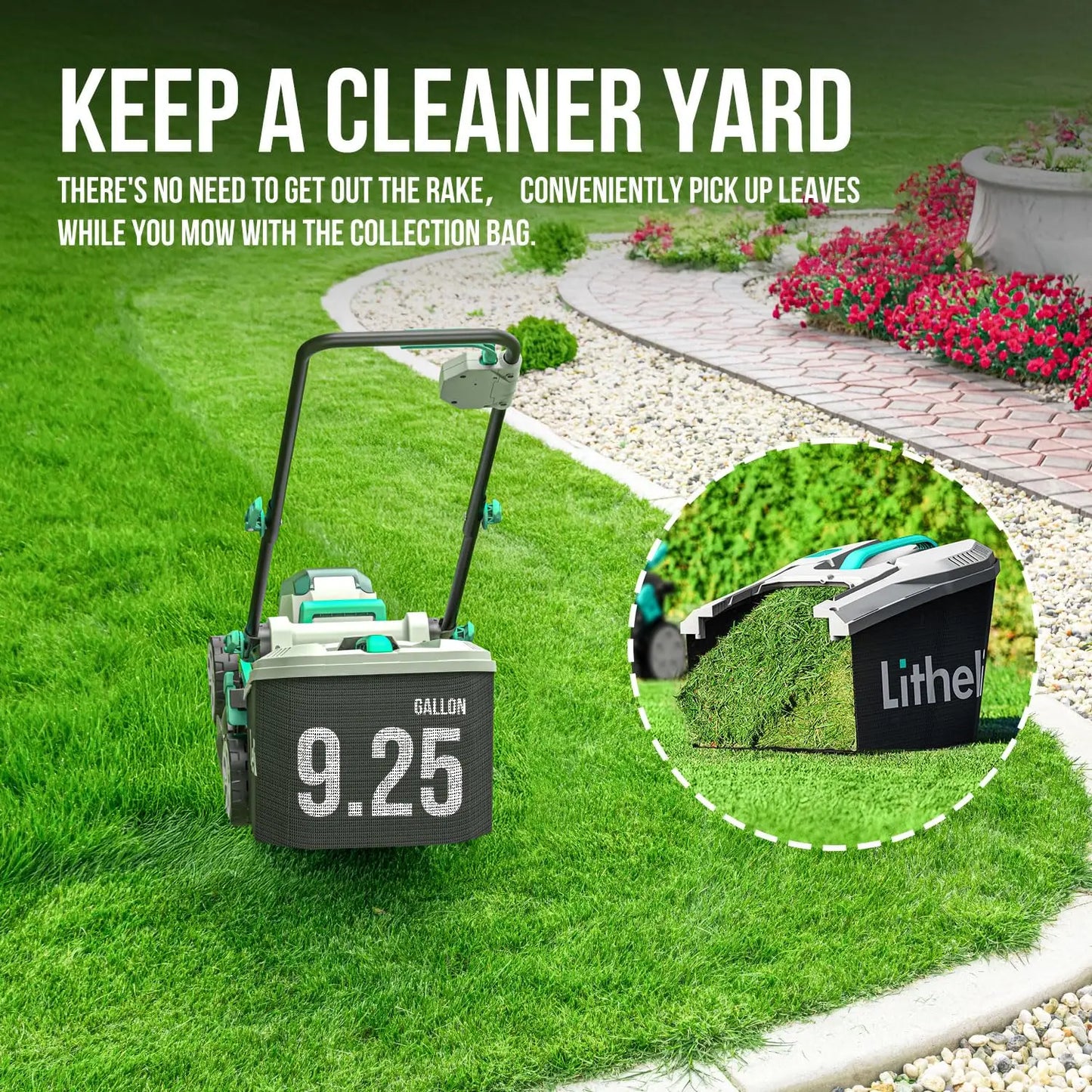 Cordless Lawn Mower 20V Brushless 5-Position Cutting Heights