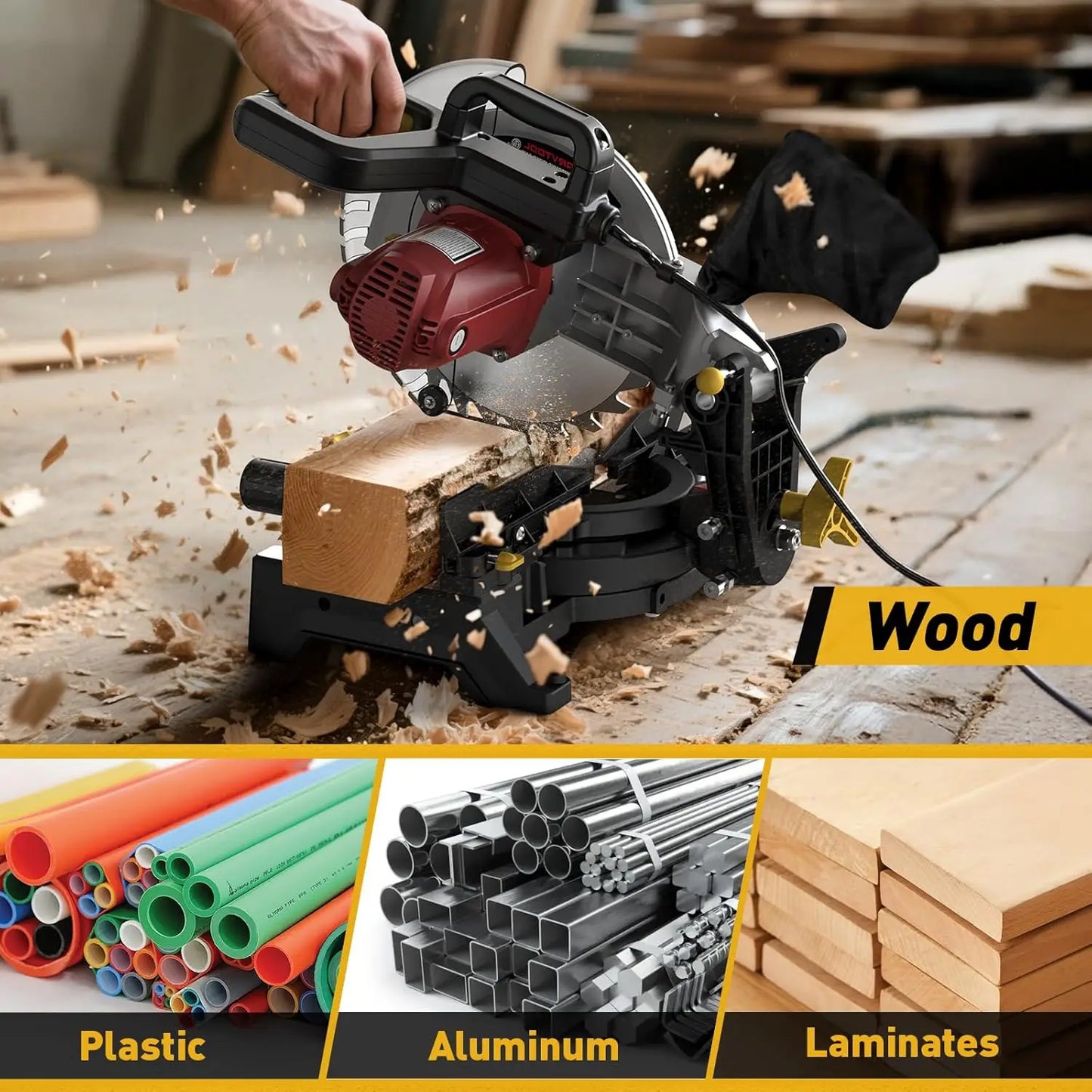 Single Bevel Miter Saw Fifteen Amp 5000 RPM Heavy Duty