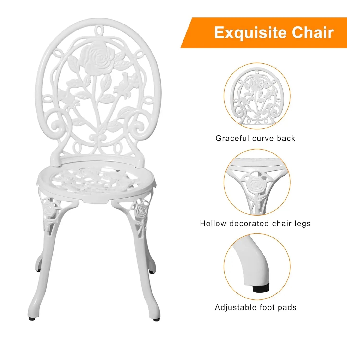 Bistro Table And Chairs Set Outdoor Patio Cast Aluminum