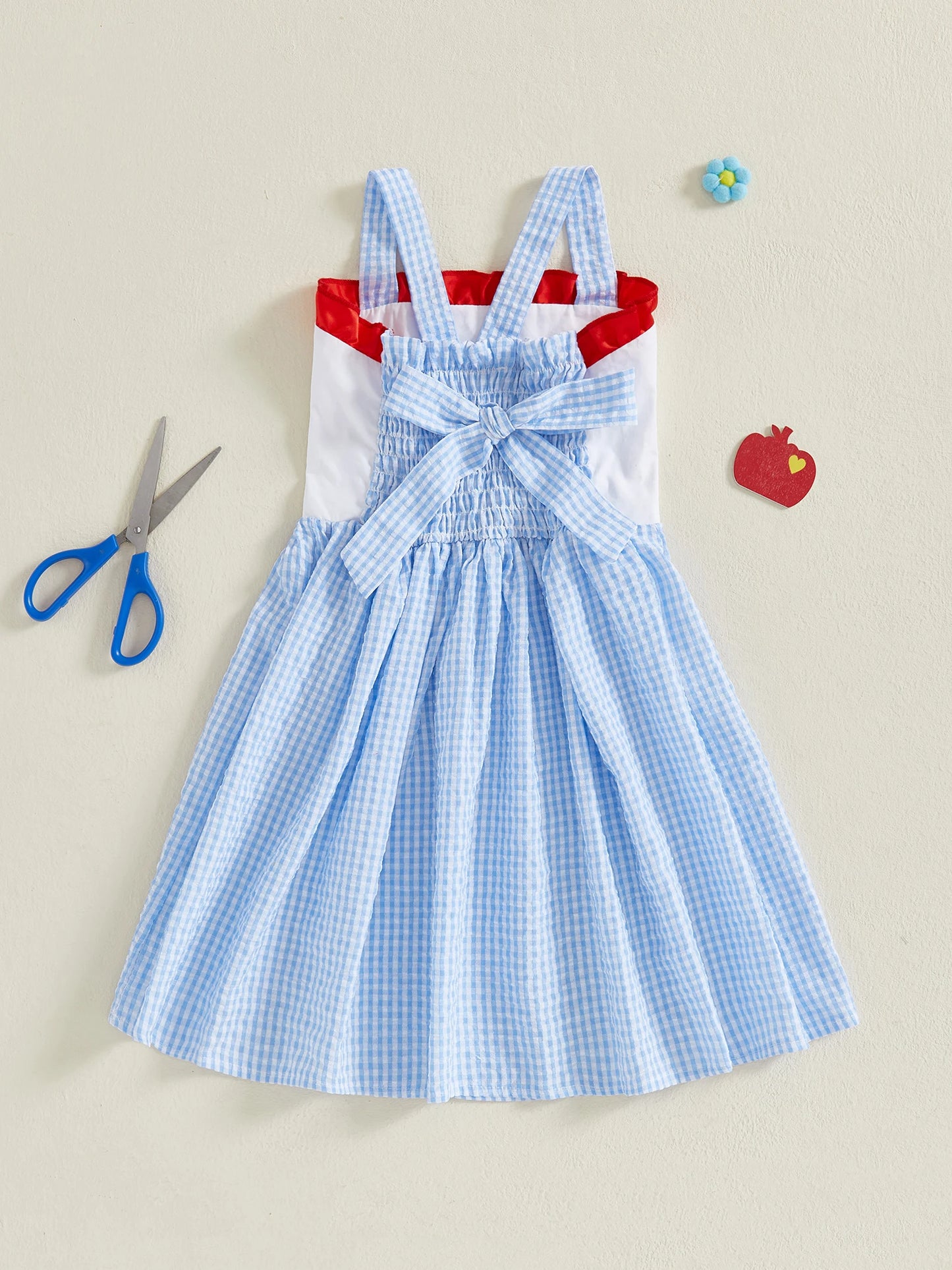 Toddler Girl Sleeveless A-Line Summer Dress Square Neckline Embroidery