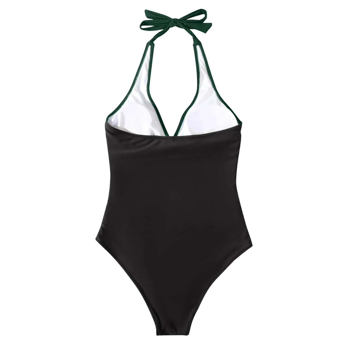 NONECN Tummy Control Cross Front Striped One Piece Swimsuit