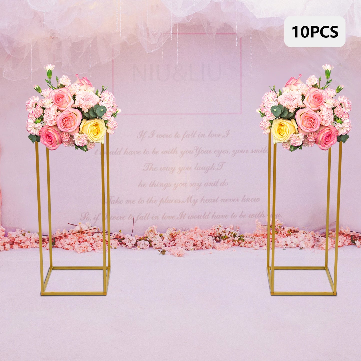 Wedding Flower Stand Set Metal Column Rack Balloon Holder Decor