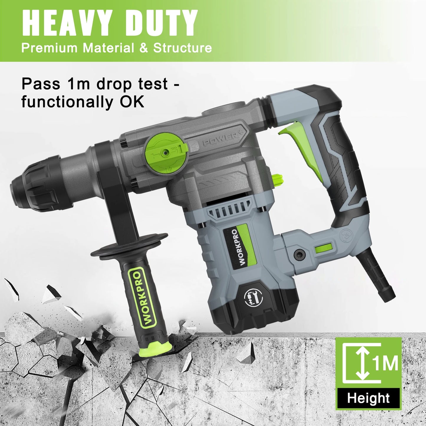 WORKPRO Heavy Duty Rotary Hammer Drill for Concrete