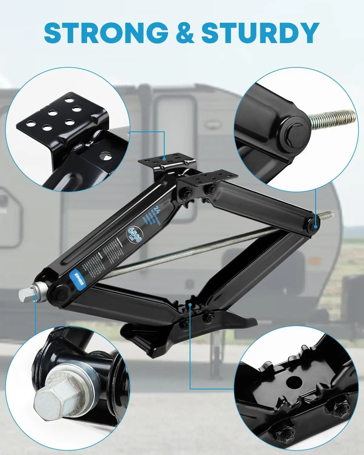 Heavy Duty RV Stabilizer Jacks 2 Pack For Travel Trailer With Crank Handle