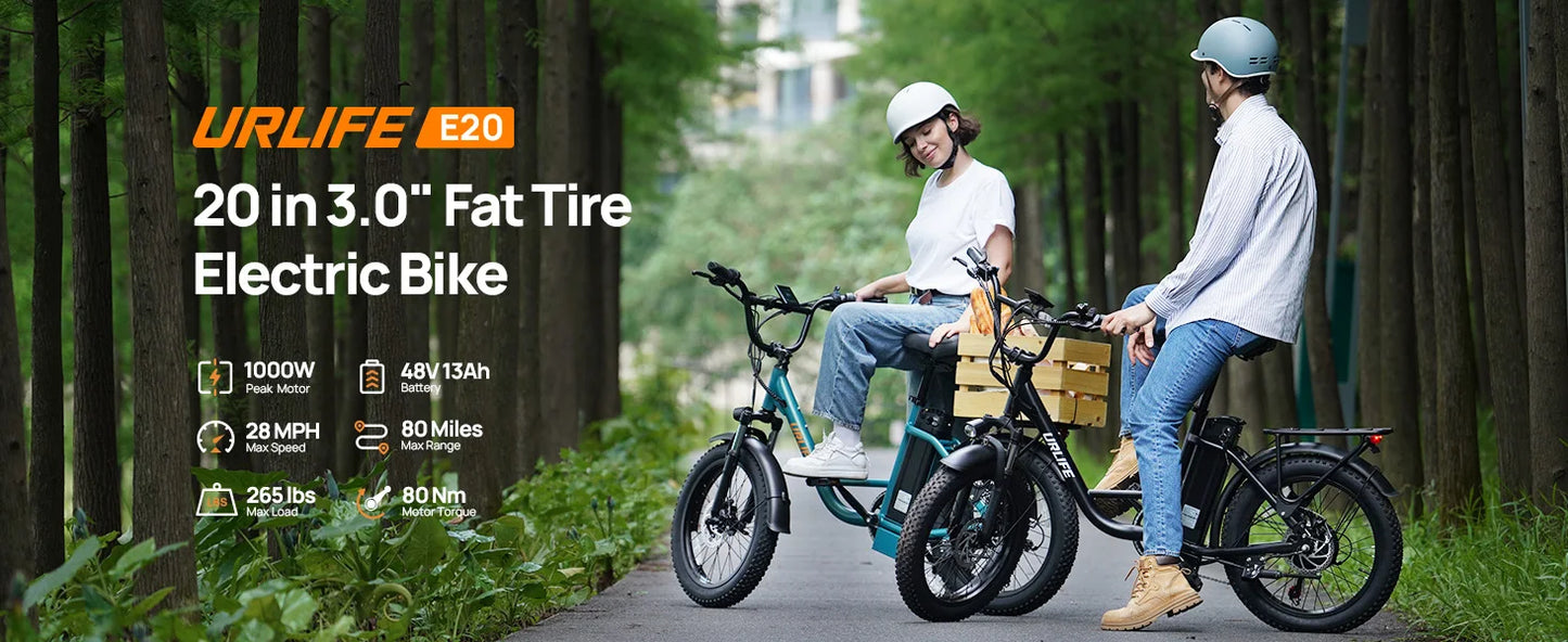 URLIFE E20 1000W Electric Bike With 48V 13Ah Removable Battery