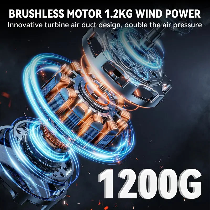 YOFIDRA 28000RPM Electric Air Blower 576 km/h Cordless Leaf Blower Clean Fallen Leaves Dust Snow Tool For Makita Battery Pin