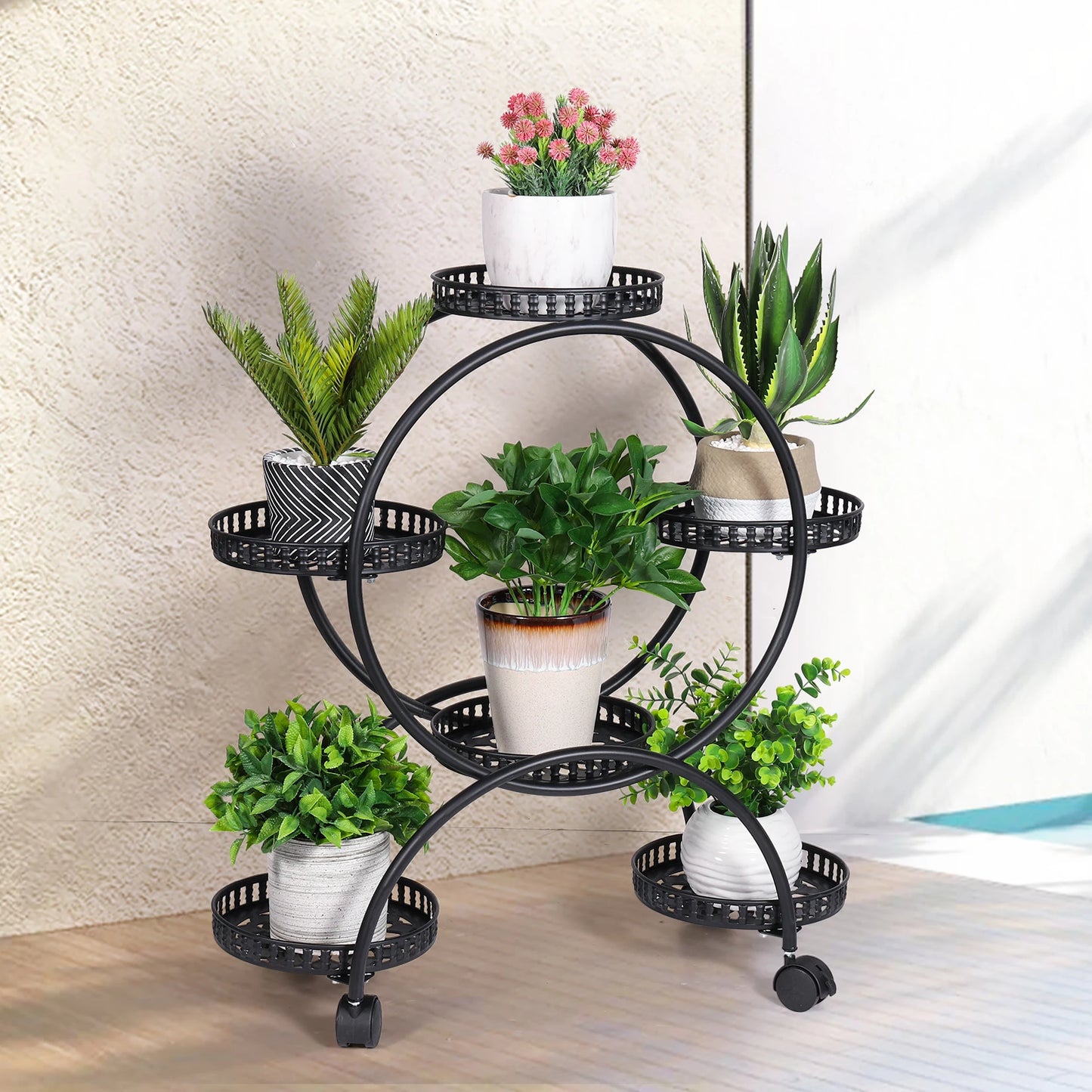 BINGOPAW Metal Plant Stand Multi Layer Holder With Wheels