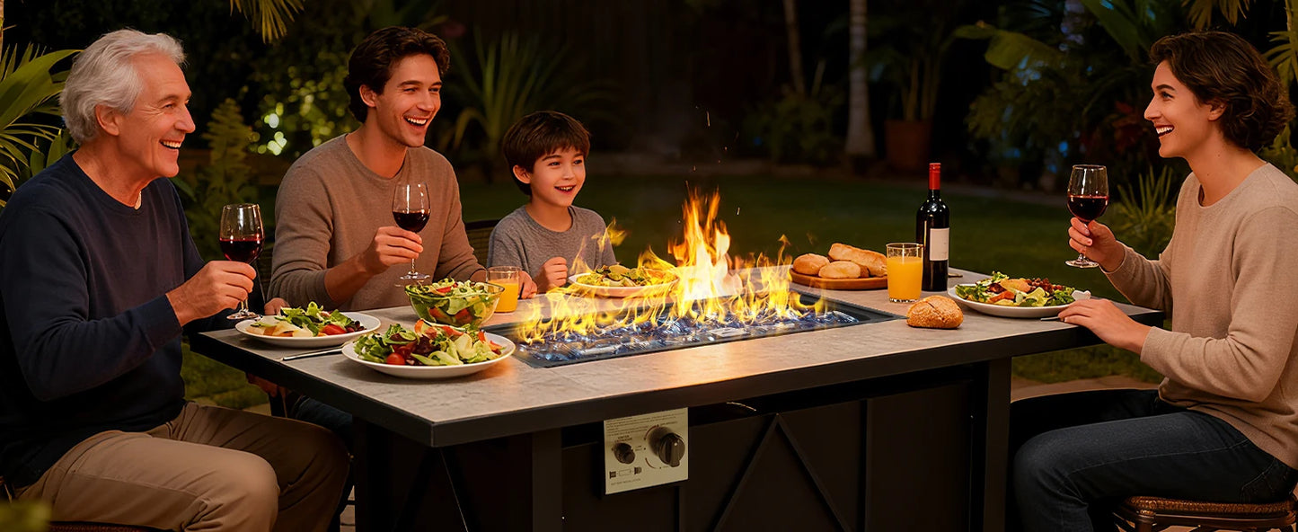 JHK 50000 BTU Outdoor Propane Fire Pit Table CSA Certified