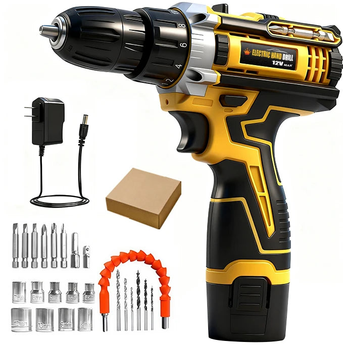 21V Cordless Drill Set for Home DIY Projects Includes Battery