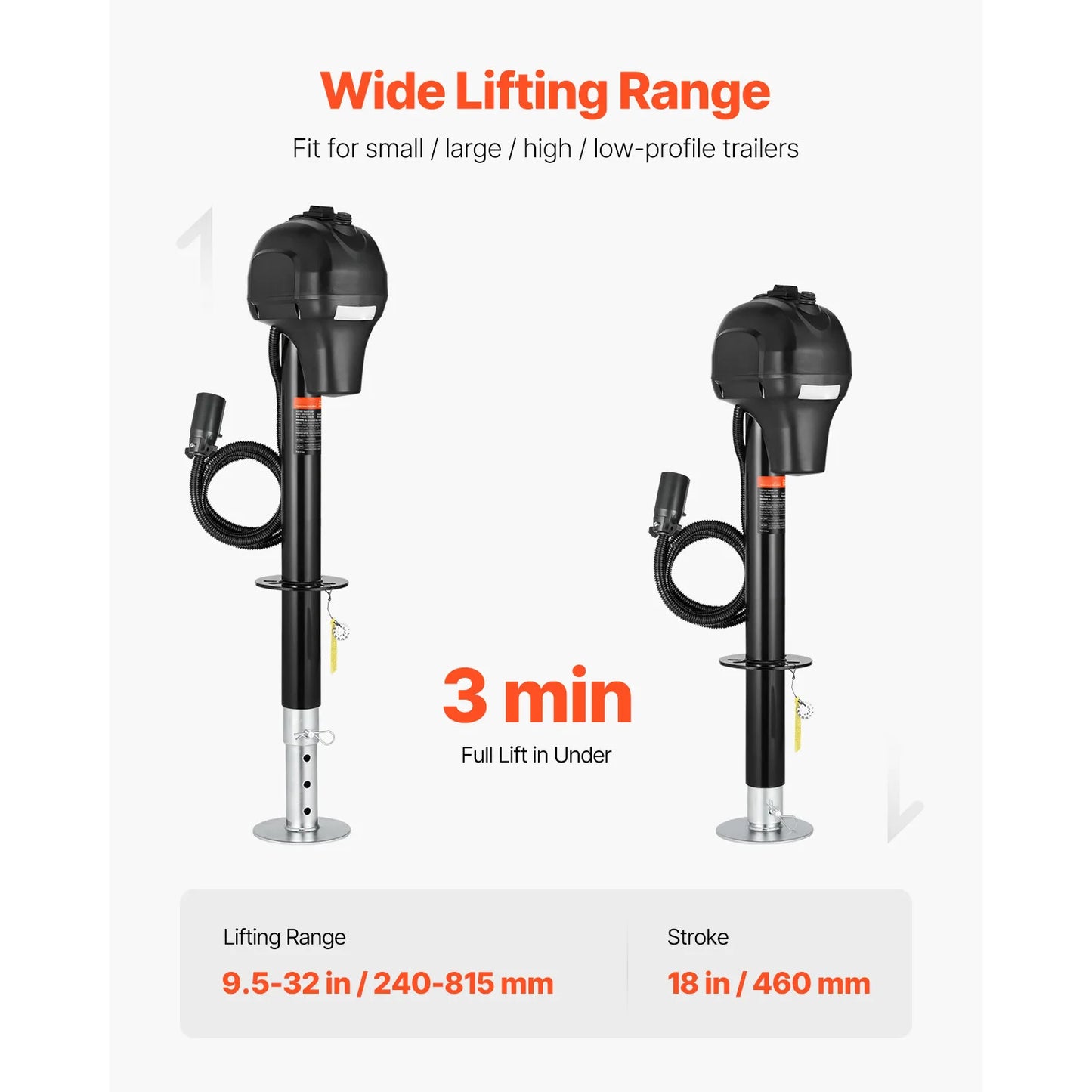 SucceBuy 5000 Lb Electric Trailer Jack for Campers 12V Tongue